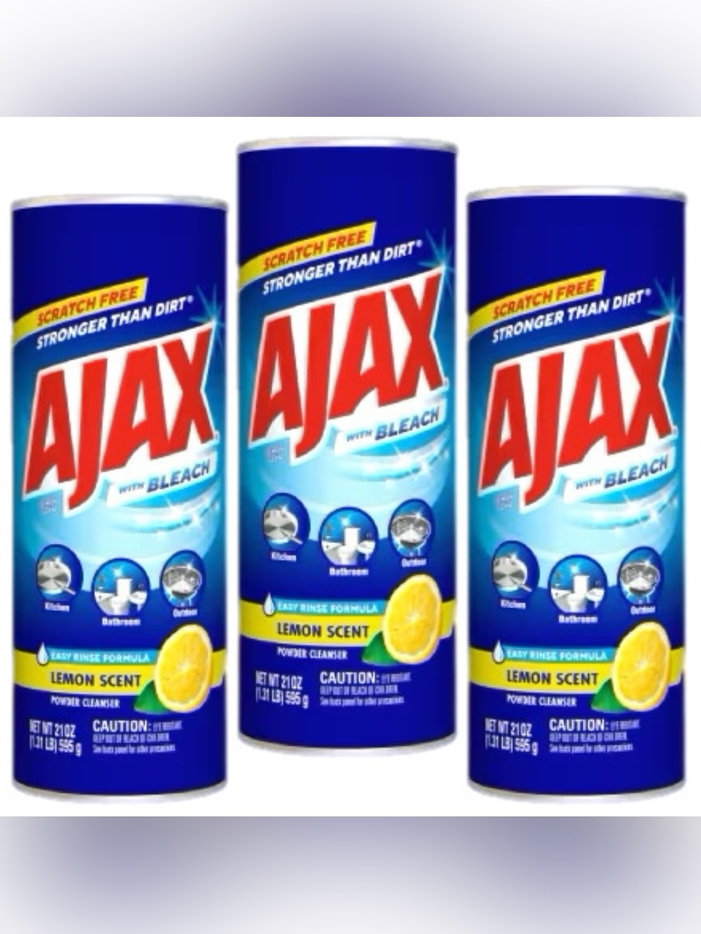 AJAX WITH BLEACH LEMON SCENT x3